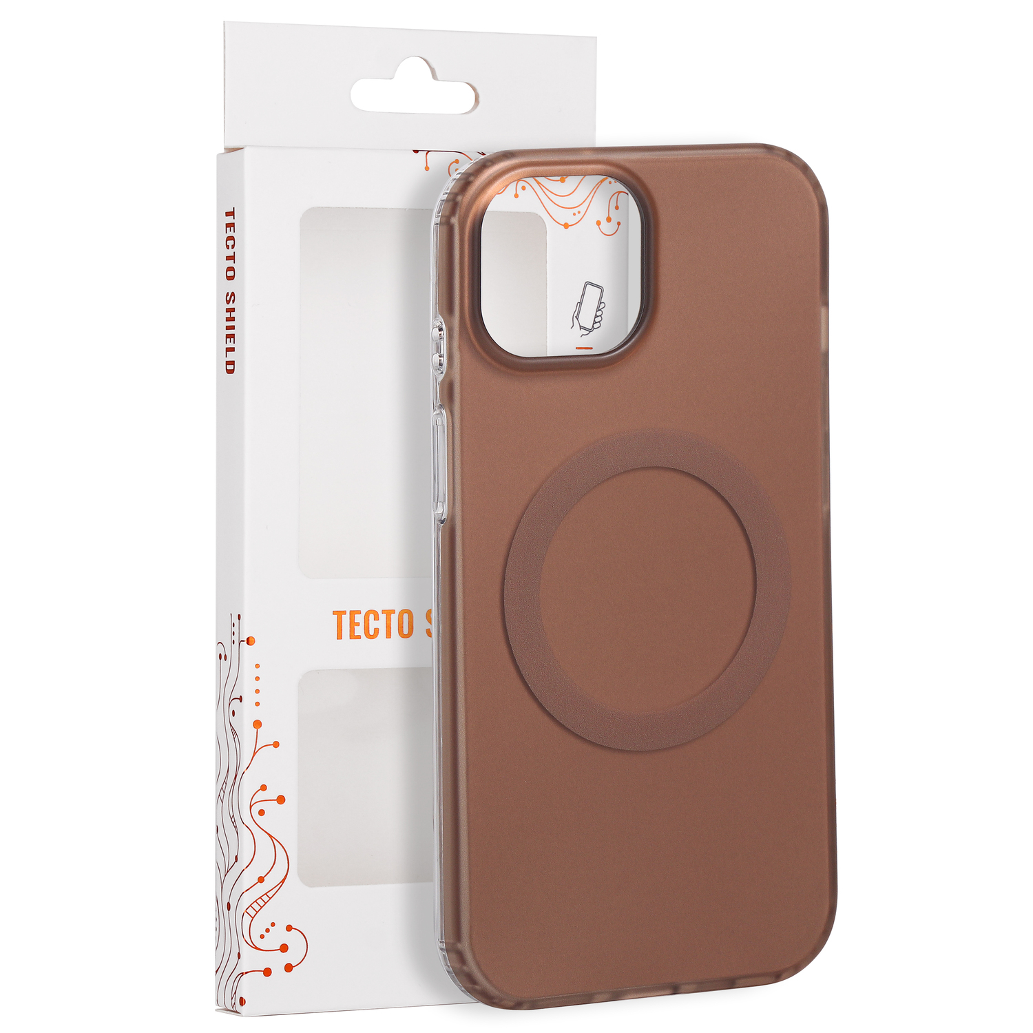 Tecto Shield Mistiq Mag suojakuori iPhone 15 6,1"-mallille, ruskea