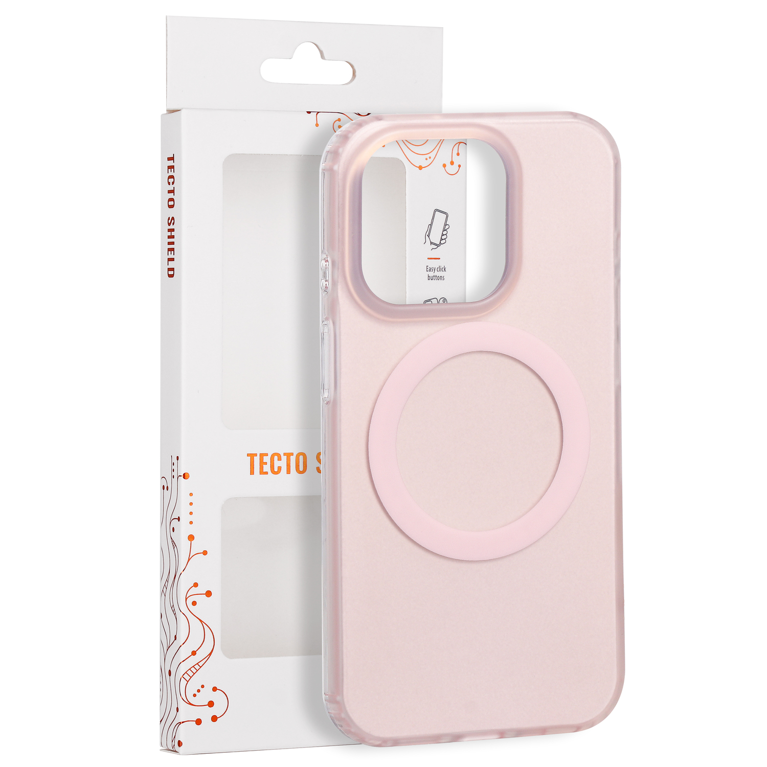 Tecto Shield Mistiq Mag suojakuori iPhone 15 Pro 6,1"-mallille, vaaleanpunainen
