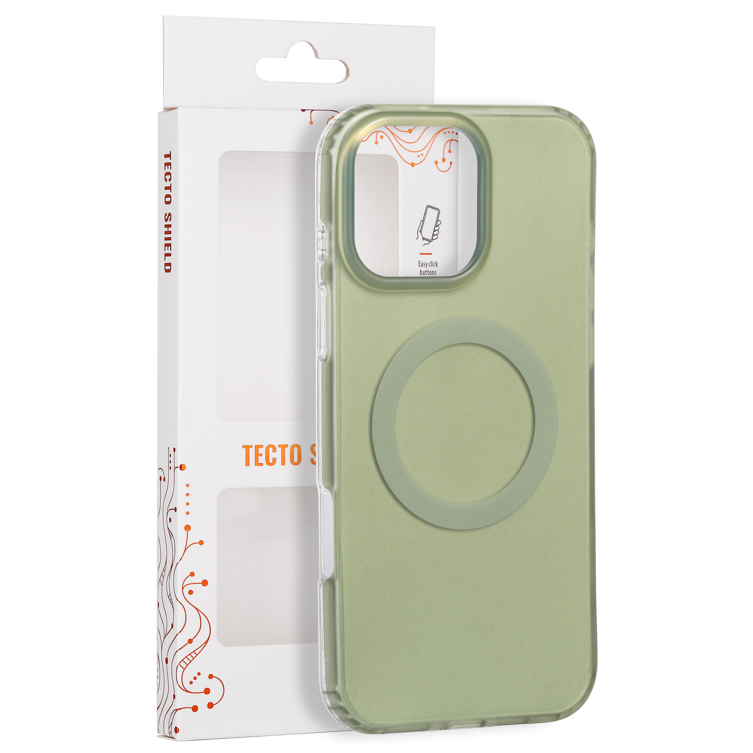 Tecto Shield Mistiq Mag suojakuori iPhone 16 Pro Max 6,9"-mallille, oliivinvihreä