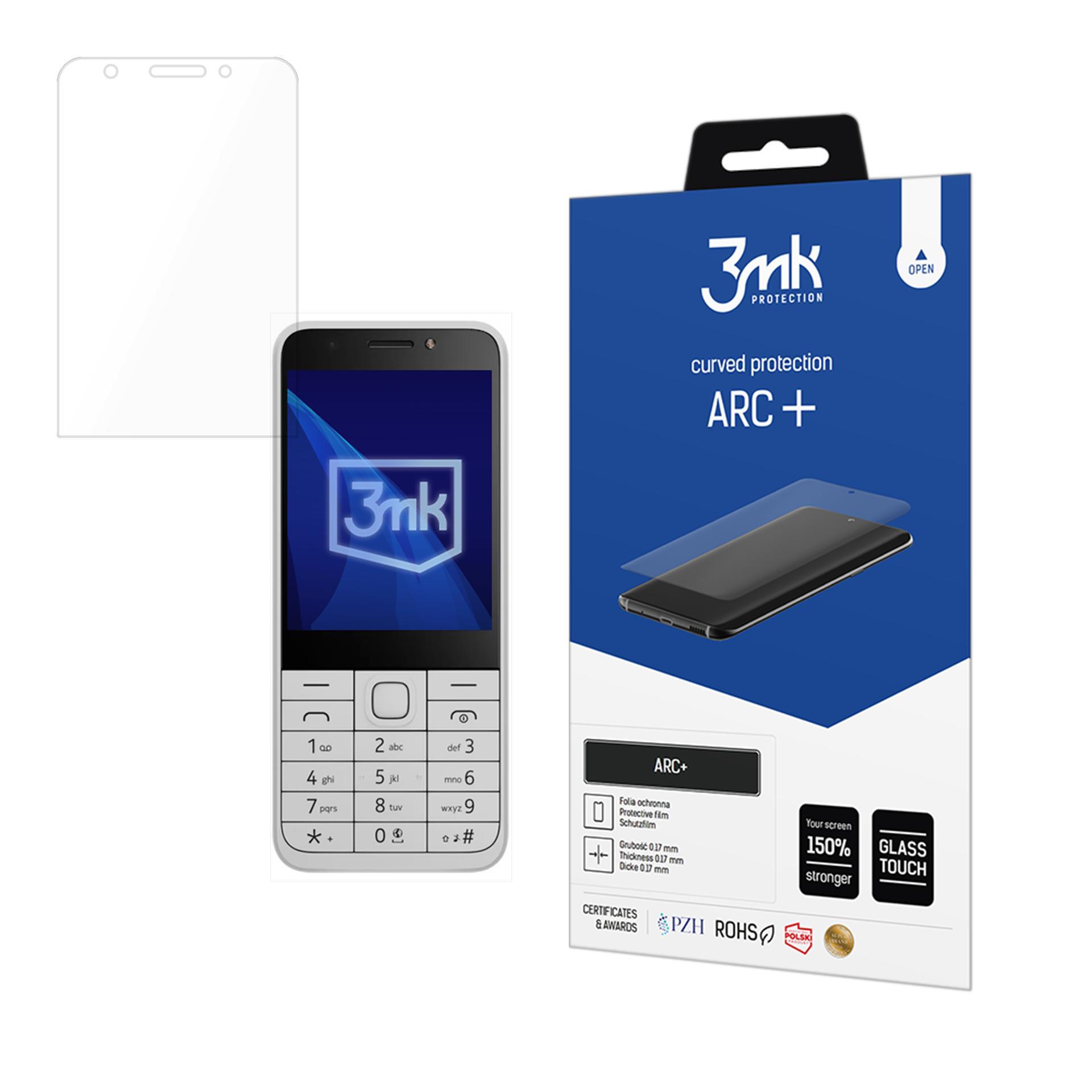 Nokia 230 DualSim 2024 – 3mk ARC+ puhelimen näytönsuoja