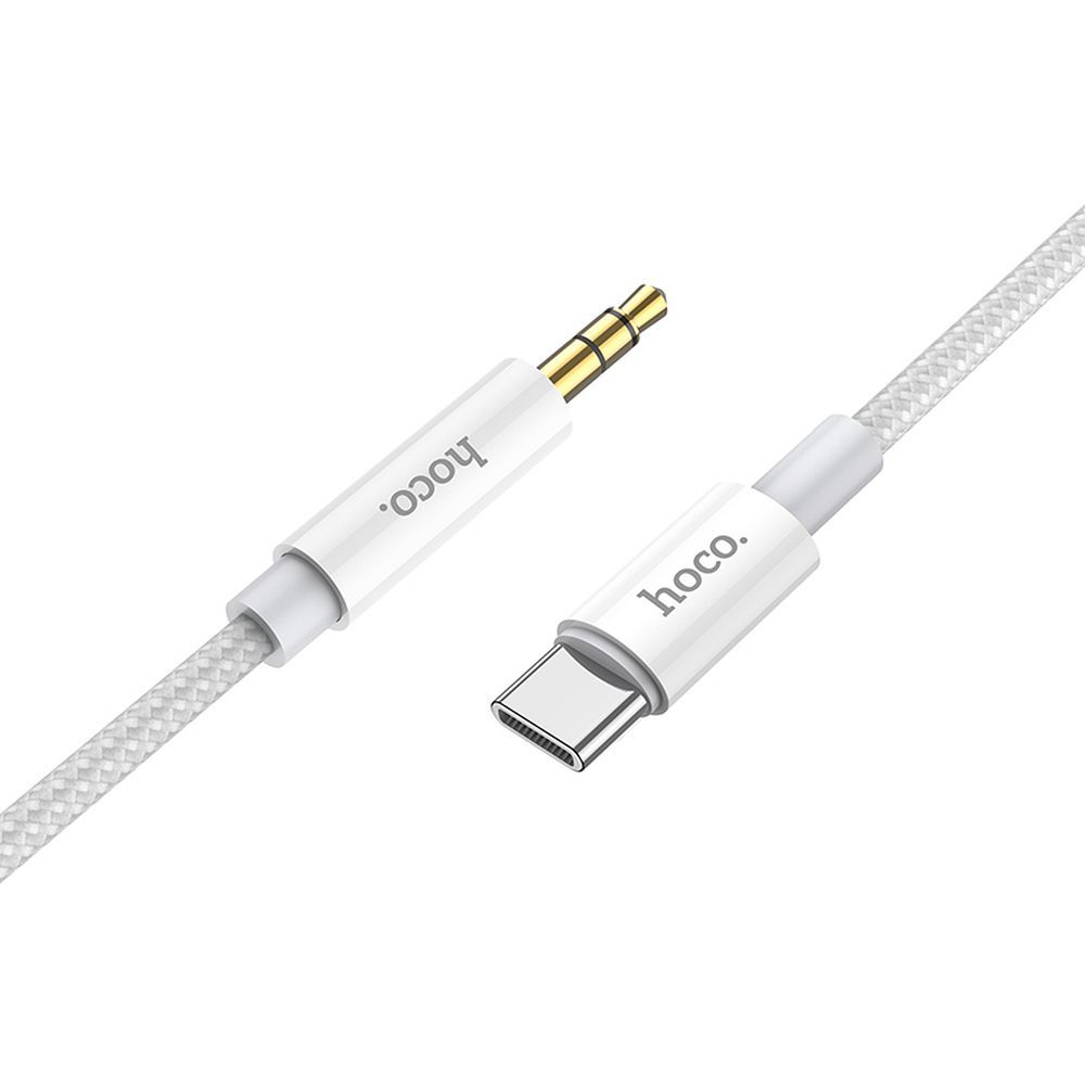 Hoco UPA19 USB-C–3,5 mm -äänisovitinkaapeli, 1 m, hopea
