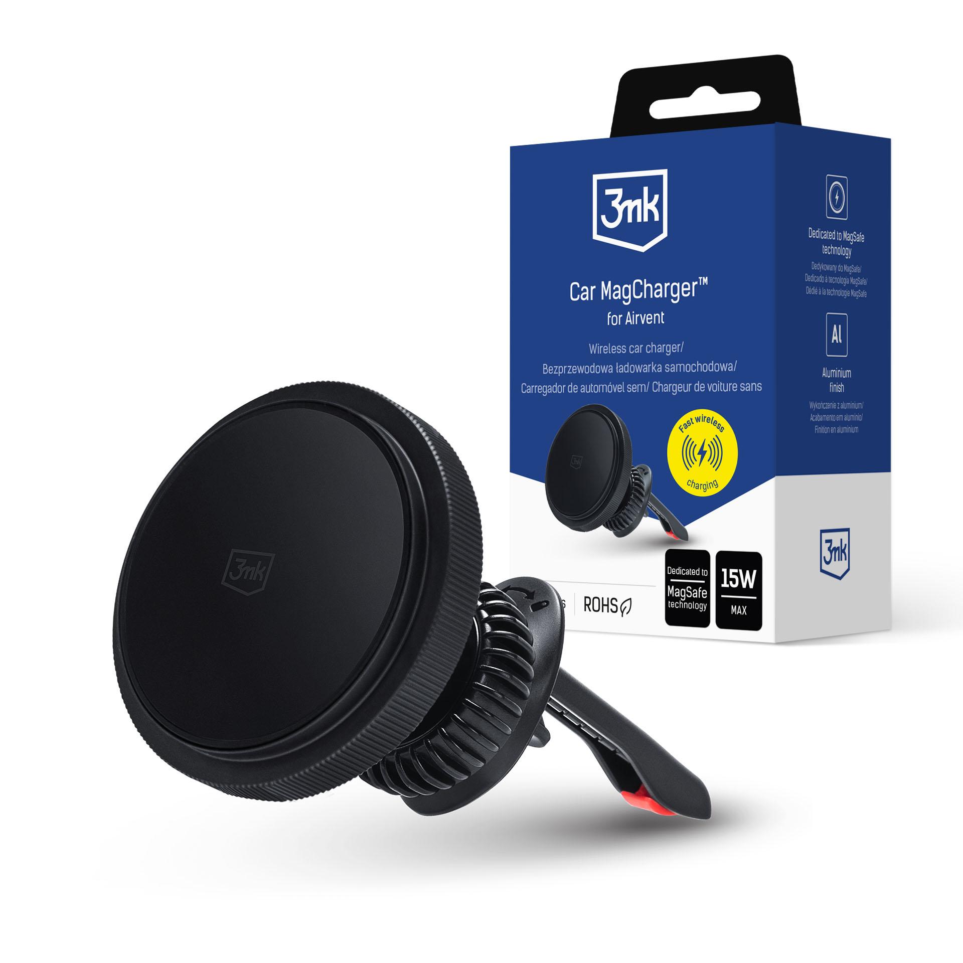 3mk Car MagCharger -magneettinen lataava autoteline ilmanvaihtoritilään