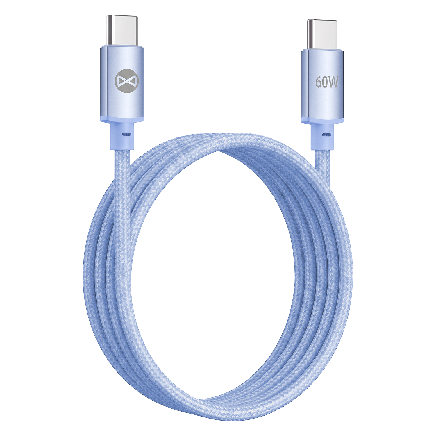 Forever Vibe kaapeli USB-C - USB-C 1,0 m 60W taivaansininen