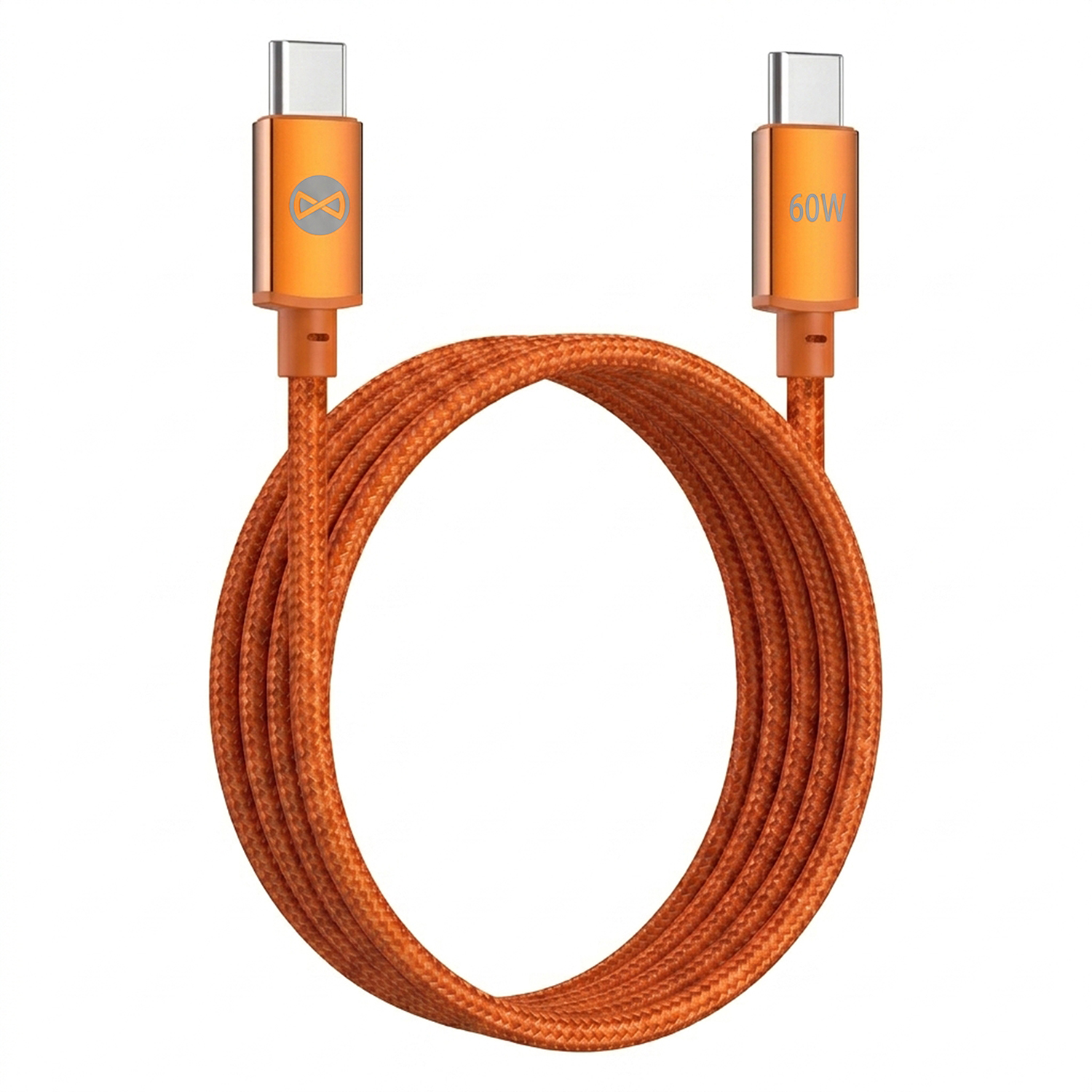 Forever Saffron -kaapeli USB-C - USB-C 1,0 m 60W oranssi