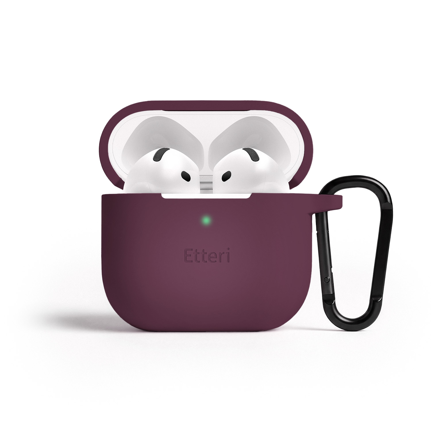Etteri silikonikotelo AirPods 4 -kuulokkeille, tumma kirsikanpunainen