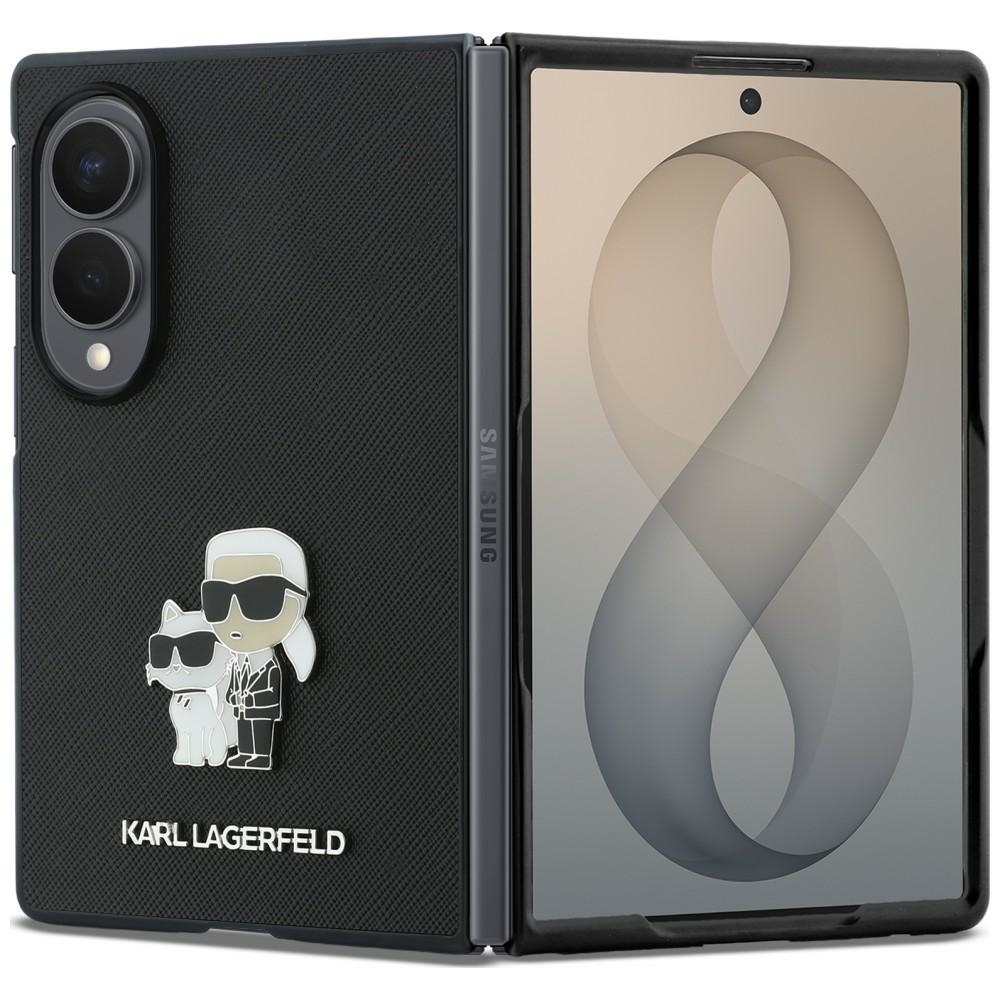 Musta Karl Lagerfeld Saffiano K&C Pin -suojakuori Samsung Galaxy Z Fold8 -mallille