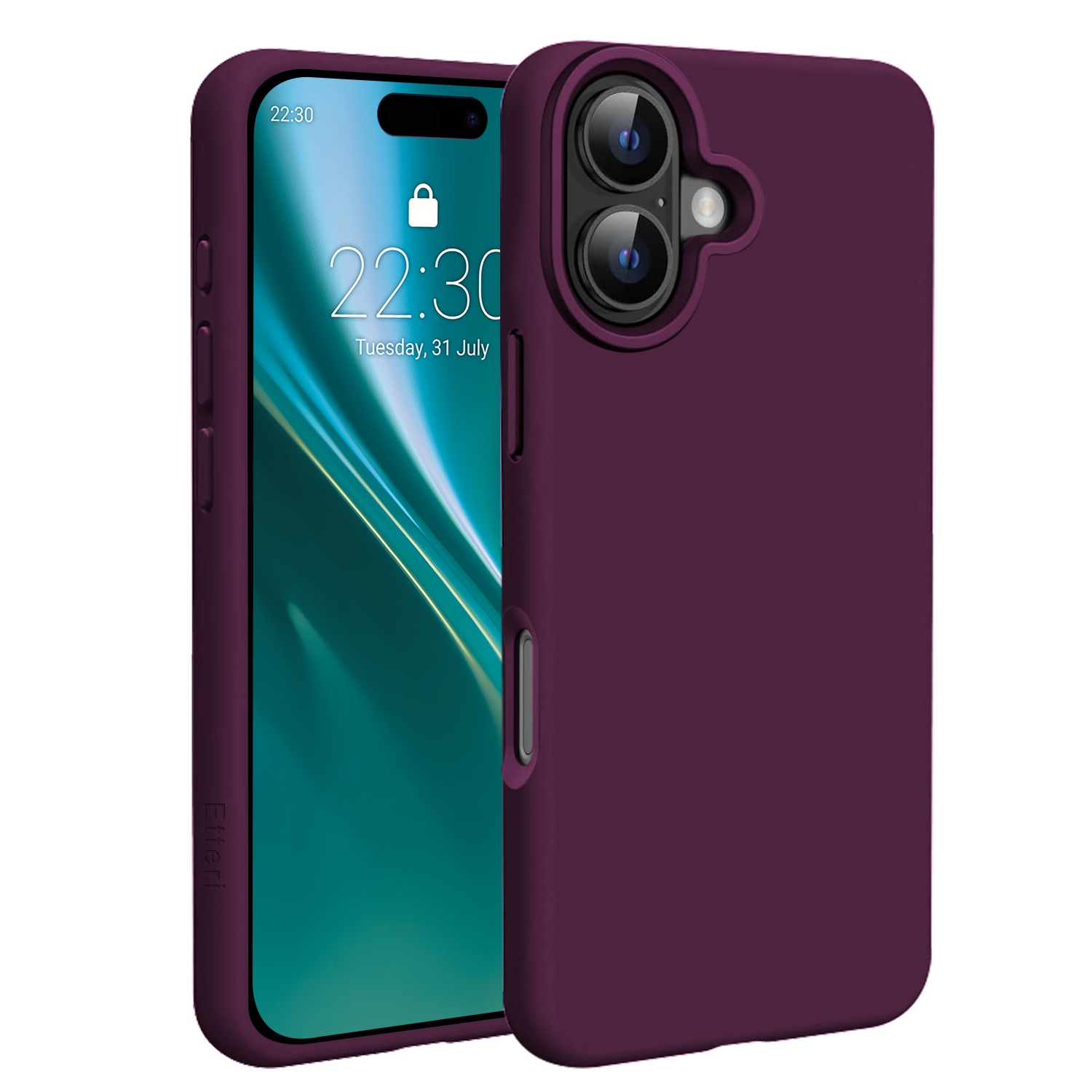 Etteri Silicone Mag -suojakuori iPhone 16 6,1 tuumaa -malleille, tumma kirsikanpunainen