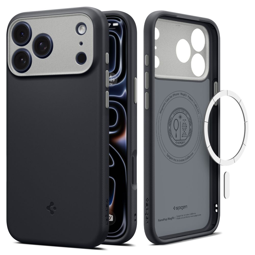 Spigen Nano Pop MagSafe -suojakuori iPhone 17 Pro Max / 18 Pro Max -malleille, musta