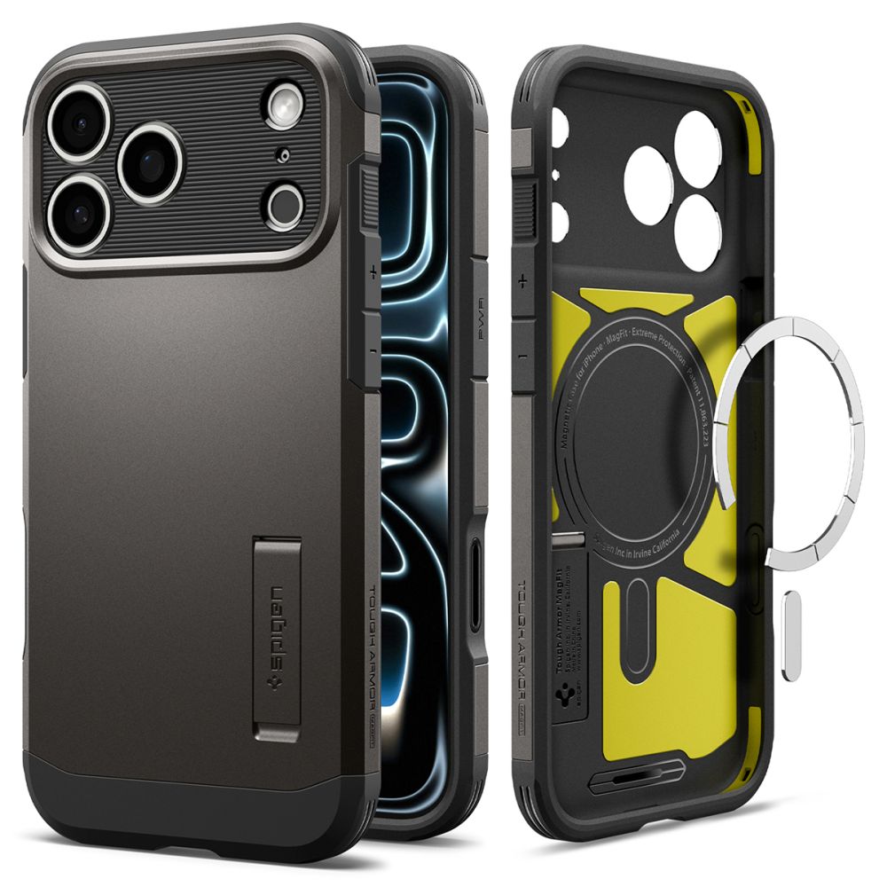 Spigen Tough Armor T MagSafe -suojakuori iPhone 17 Pro Max / 18 Pro Max -malleille, grafiitti
