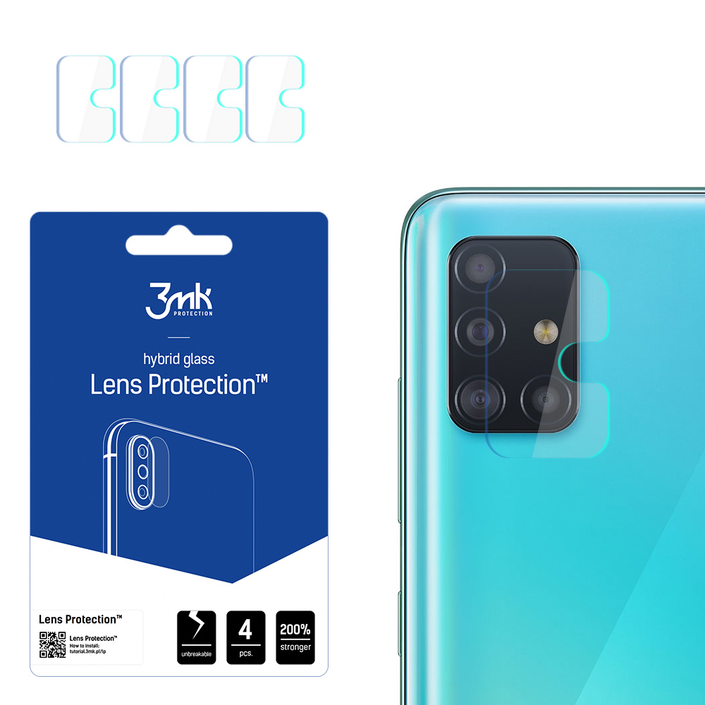 3MK Flexible Glass Lens Hybridilasi Samsung Galaxy A51 5G kameralle 4 kpl