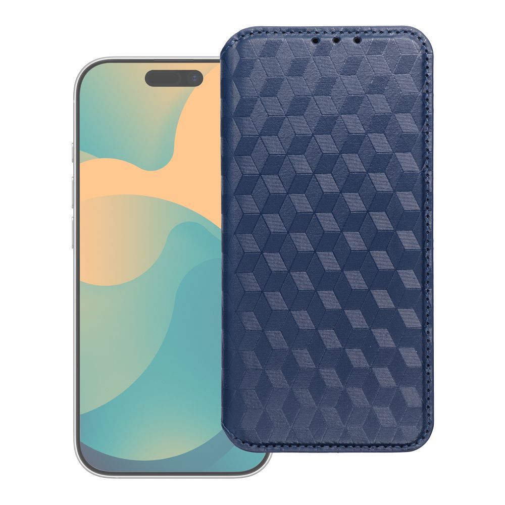 Sininen Cubic Book -lompakkokotelo Motorola G57 POWER -puhelimelle