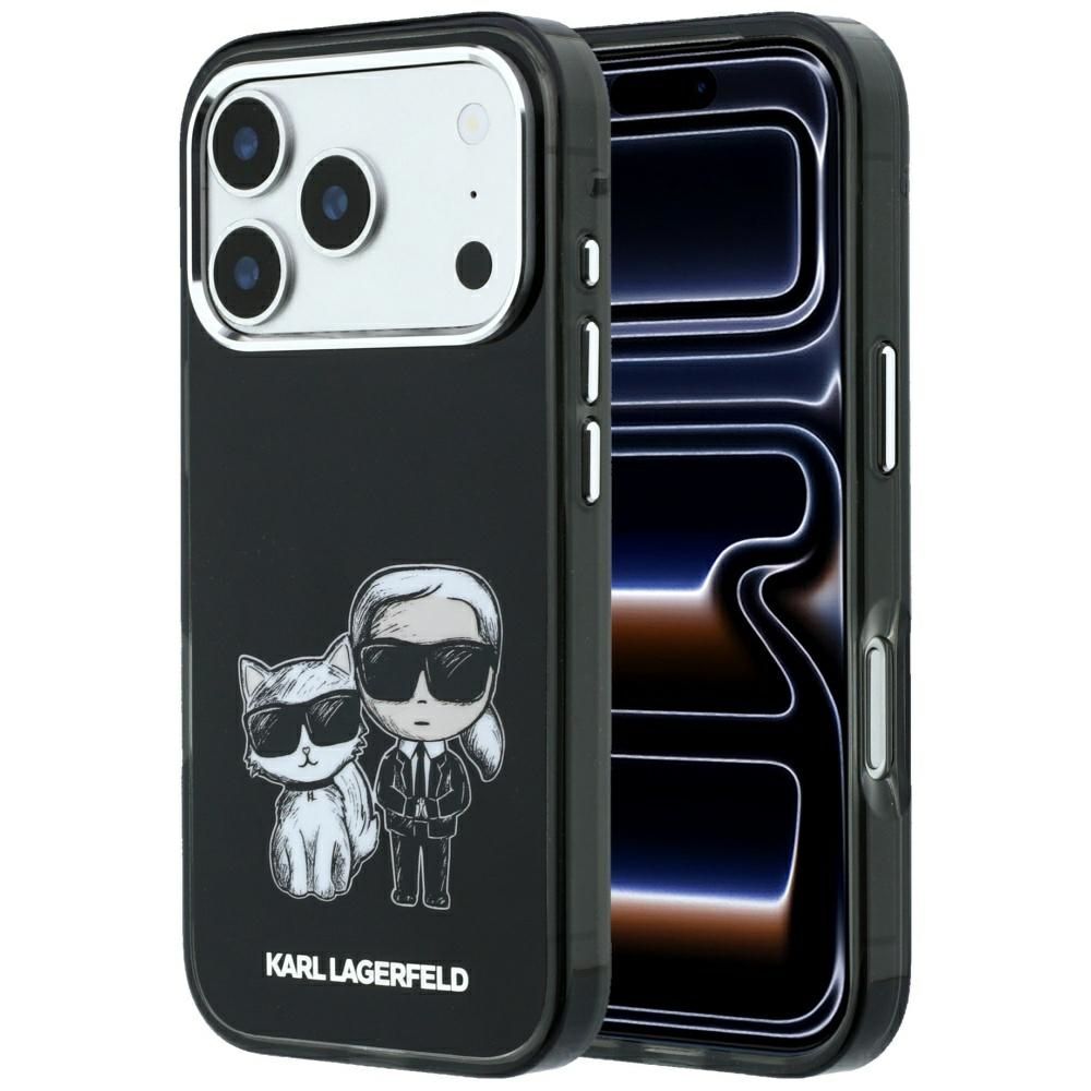 KARL LAGERFELD -kotelo mallille IPHONE 18 Pro /17 Pro MagSafe-yhteensopiva (Bodies Sketch) (väri: musta)