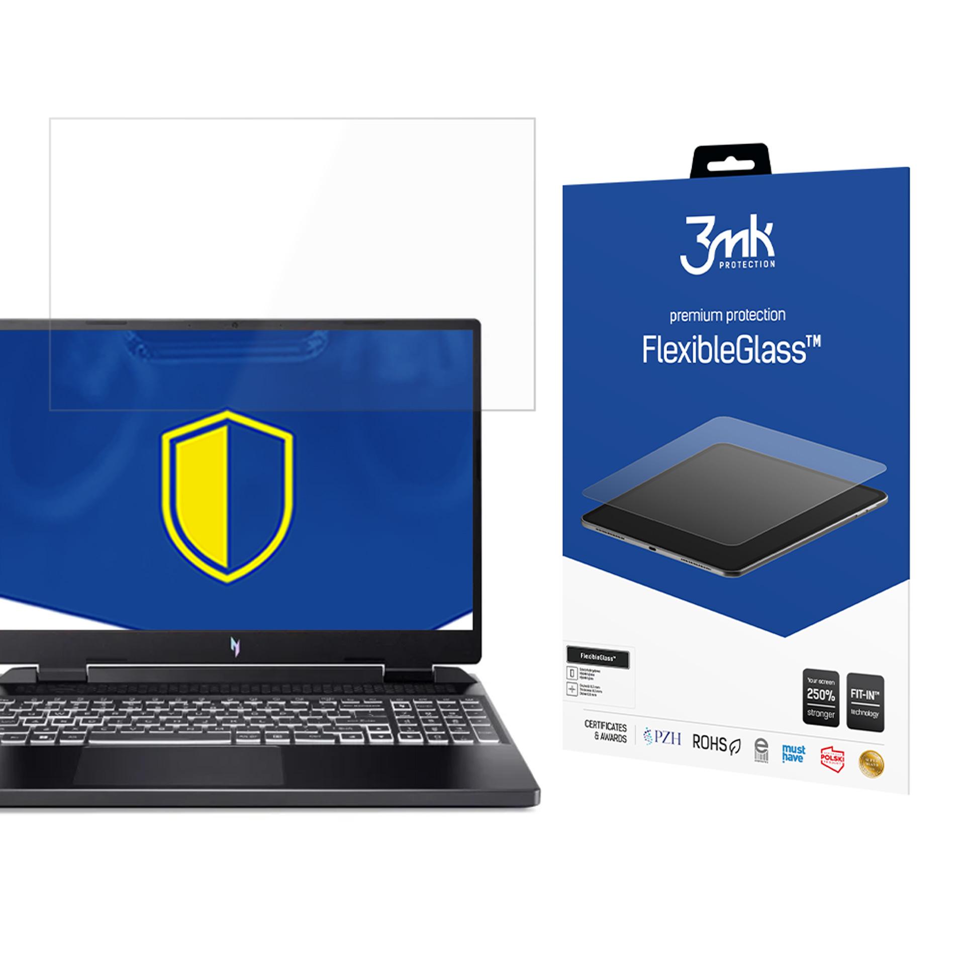 Acer Nitro 16 – 3mk FlexibleGlass (enintään 17") tietokoneen näytönsuoja
