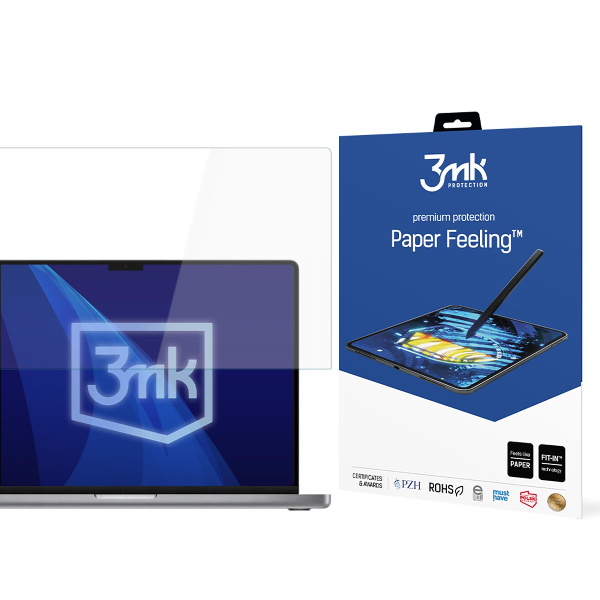 Apple Macbook Pro 16 M1/M2/M3/M4/M5 – 3mk Paper Feeling (enintään 17") tietokoneen näytönsuoja