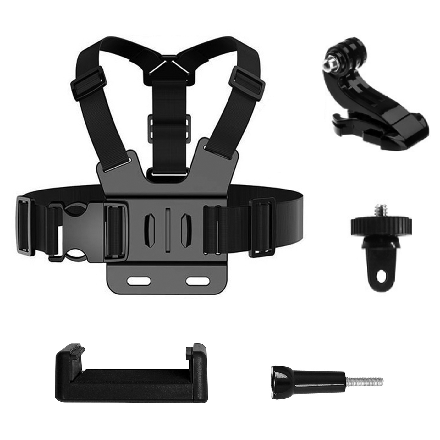 GoPro-rintahihna ja urheilukameroiden lisävarustesarja 5-in-1 GoPro-, DJI-, Insta360-, SJCam- ja Eken-kameroille