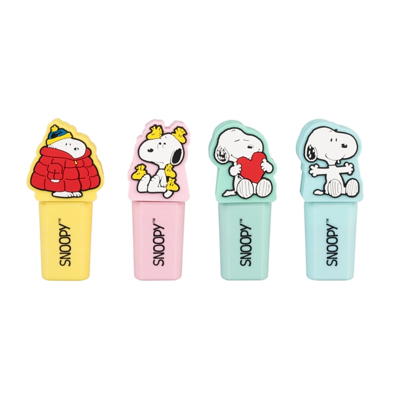 Snoopy – 4 värin korostuskynäsarja 3D-koristeella
