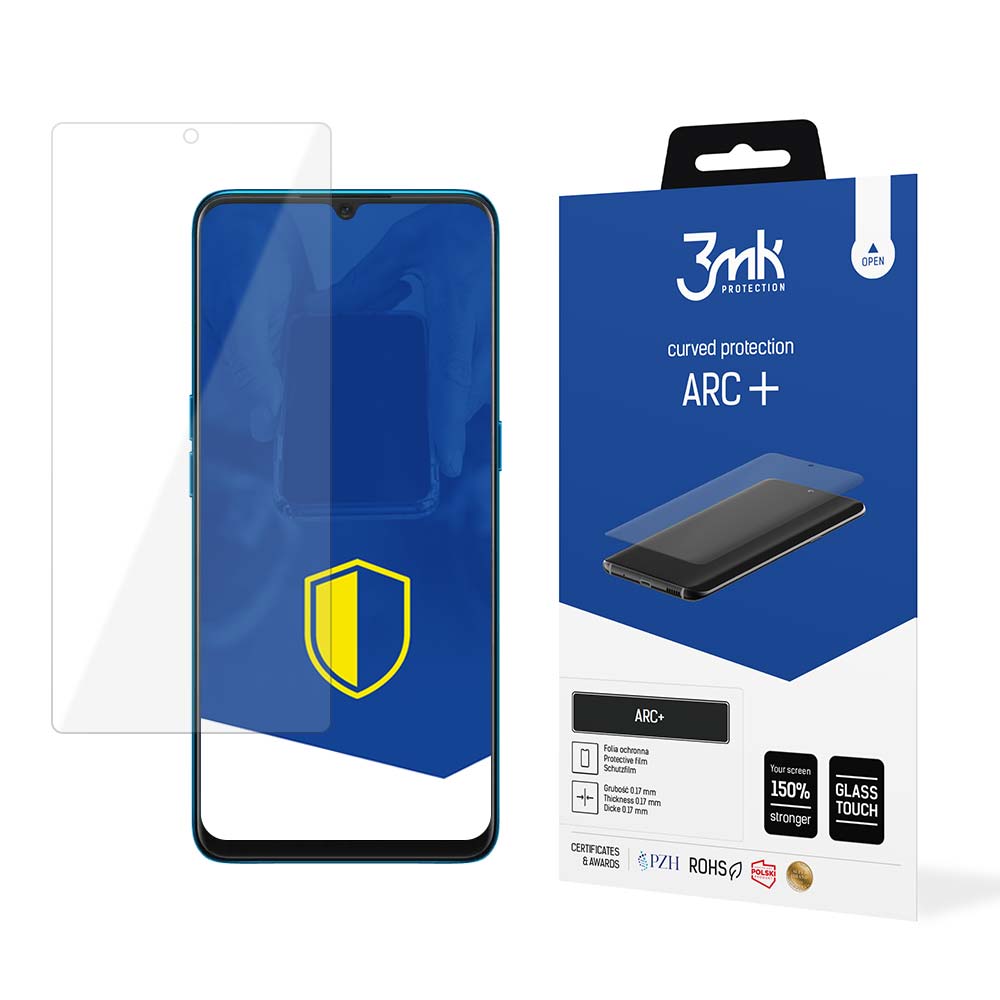 Oppo A91 – 3mk ARC+ puhelimen näytönsuoja