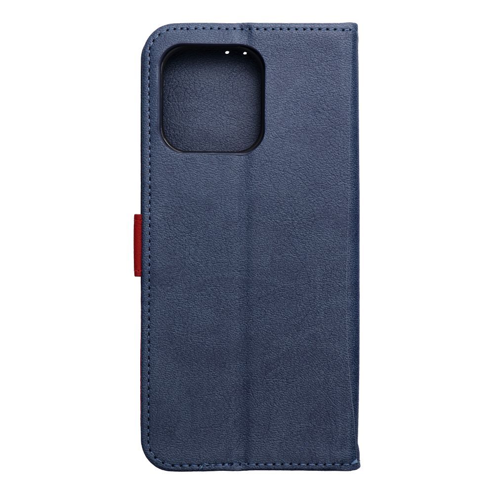 Laivastonsininen ja punainen Split Book -lompakkokotelo Motorola G57 POWER -puhelimelle