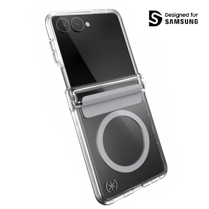 Speck Presidio Perfect-Clear Magnet – MagSafe-suojakuori Samsung Galaxy Z Flip 8:lle (läpinäkyvä)