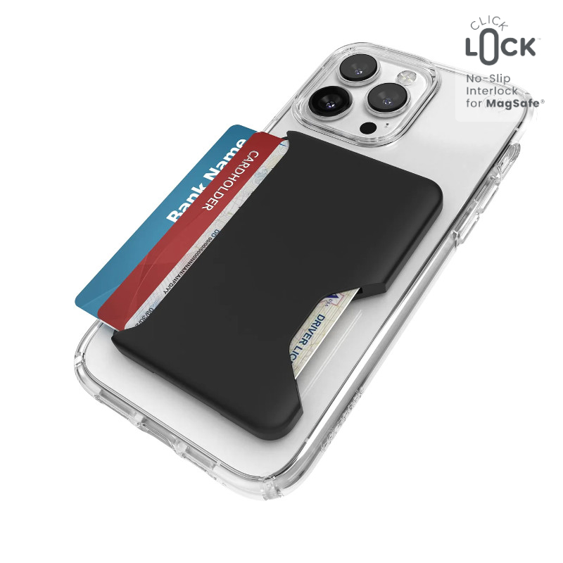 Speck ClickLock Wallet For MagSafe - Magneettinen MagSafe-lompakko (musta)