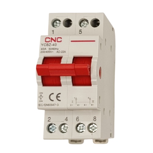 Modulaarinen vaihtokytkin CNC YCBZ-40, 2P, 40 A, 1-0-2