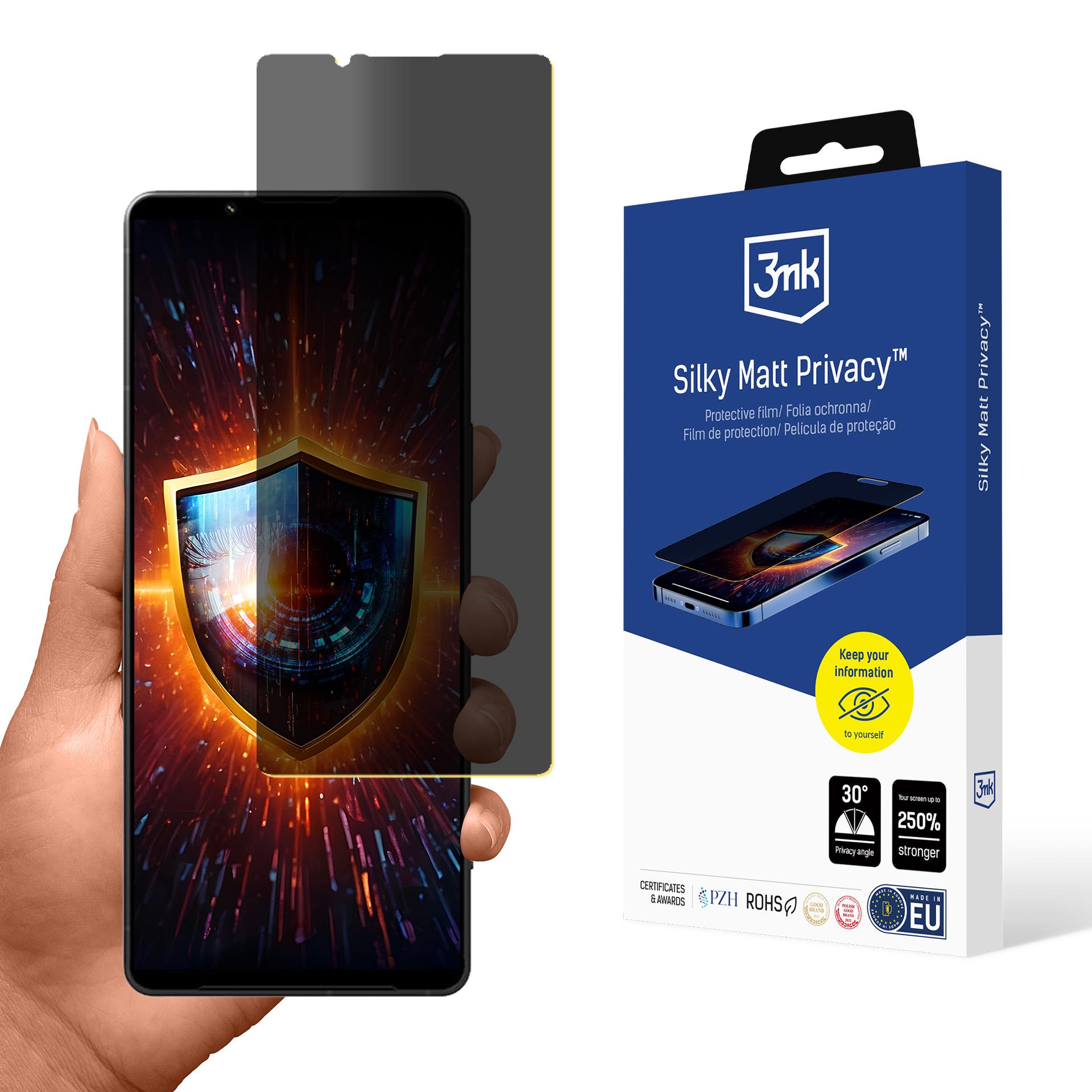 Sony Xperia 1 V – 3mk Silky Matt Privacy tietosuojakalvo