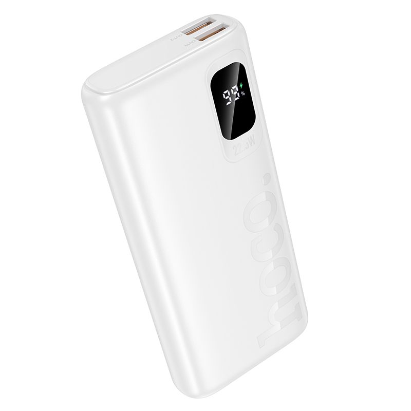 Hoco J158 Pro -varavirtalähde, 10000 mAh, QC, PD, 2 A, 22,5 W, valkoinen