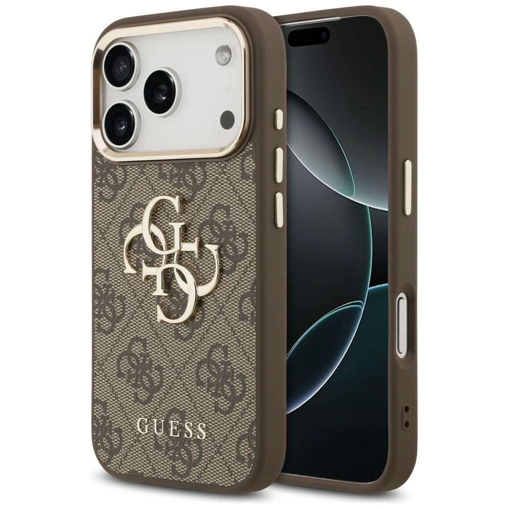 GUESS GUE005483 (PU W/ Big 4G Classic Logo) suojakuori laitteelle iPhone 18 Pro / 17 Pro, väri: ruskea ja kullanvärinen