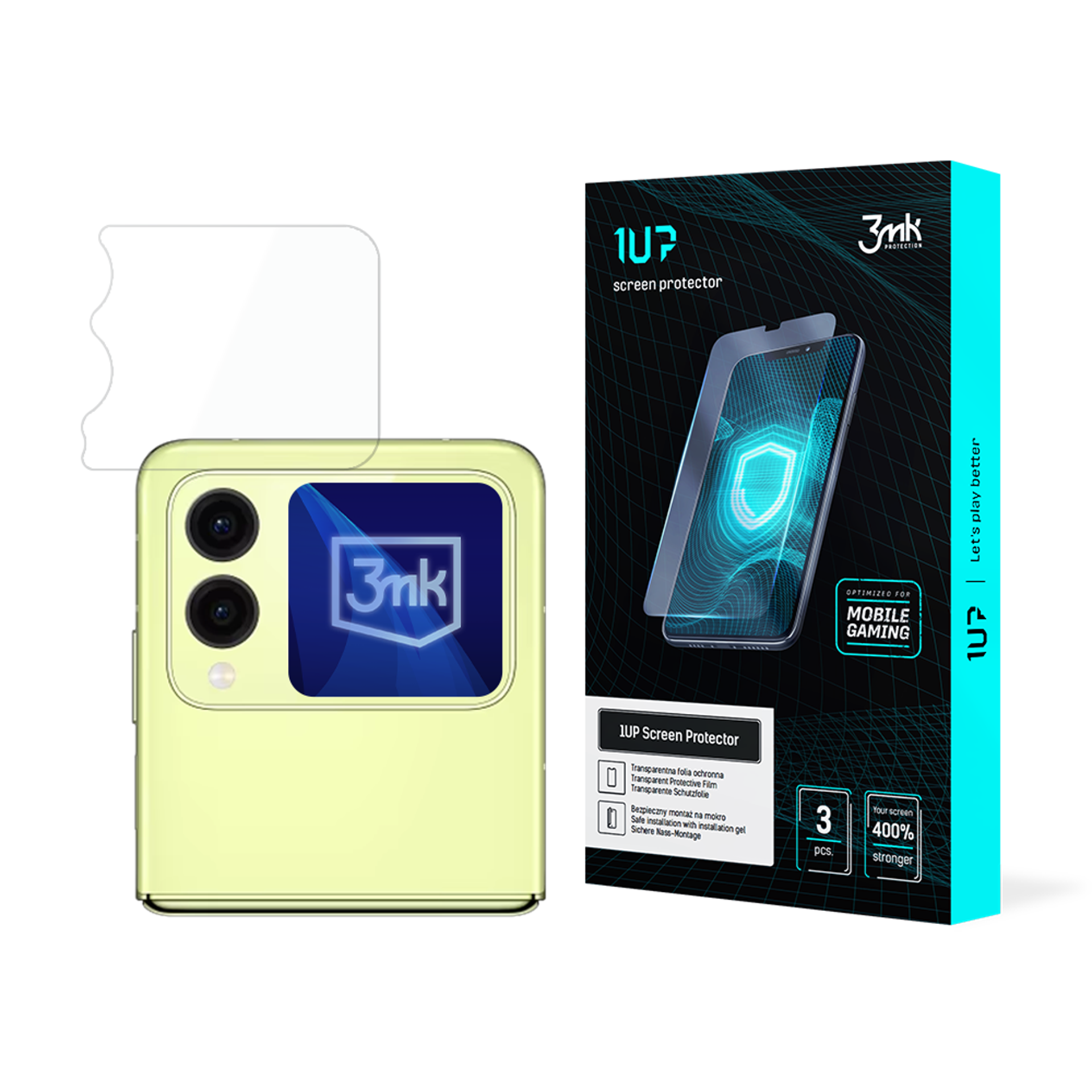 Huawei Nova Flip (front) – 3mk 1UP puhelimen näytönsuoja