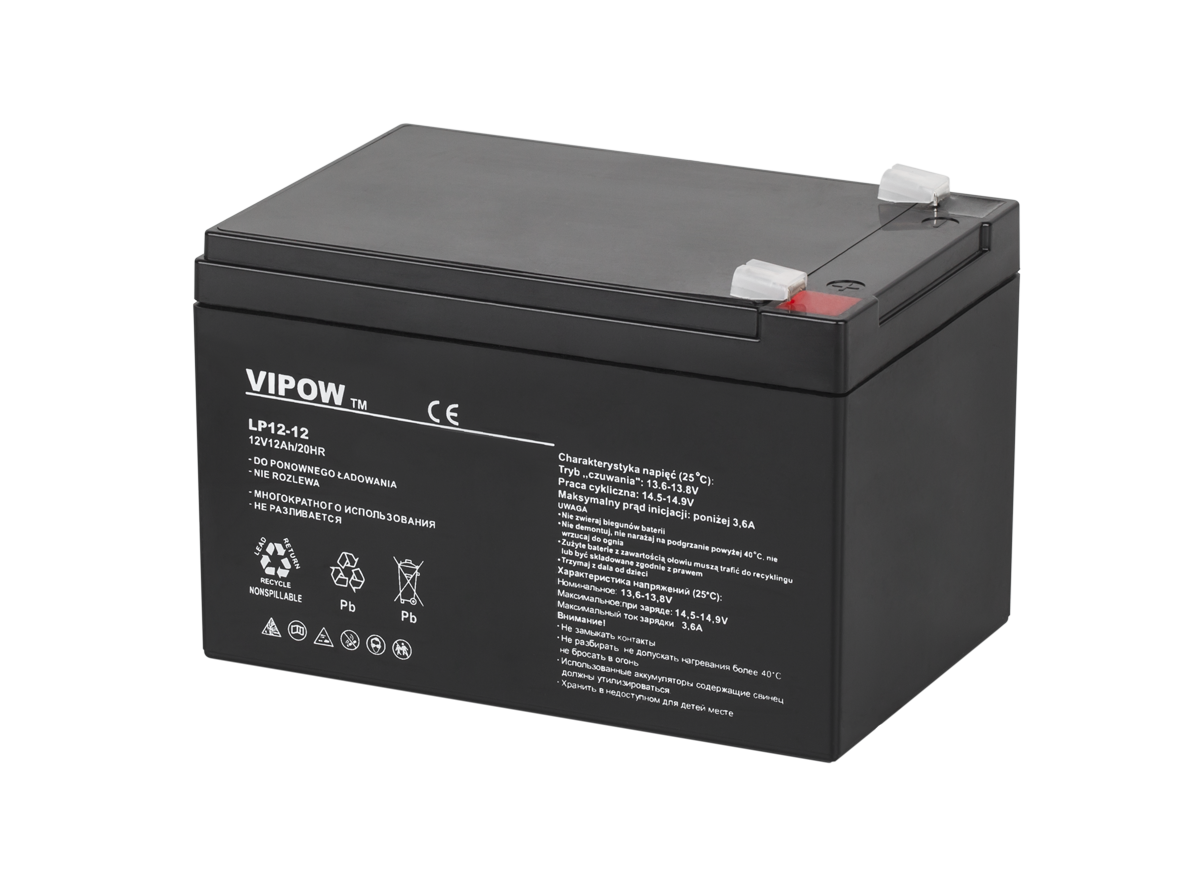 VIPOW-geeliakku, 12 V, 12 Ah