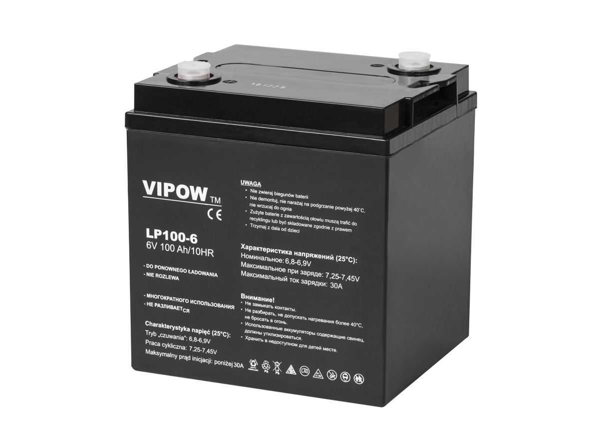 VIPOW 6 V 100 Ah geeliakku