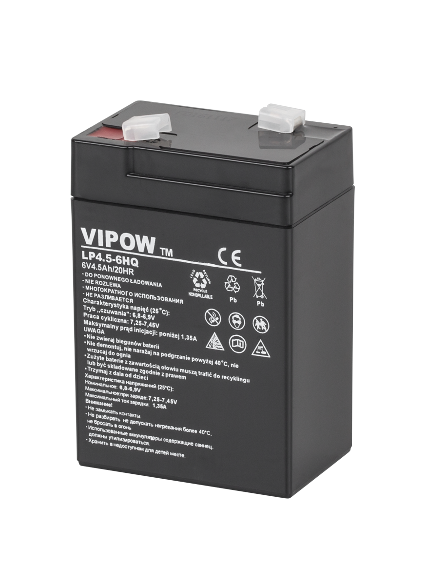 VIPOW HQ -geeliakku, 6 V, 4,5 Ah