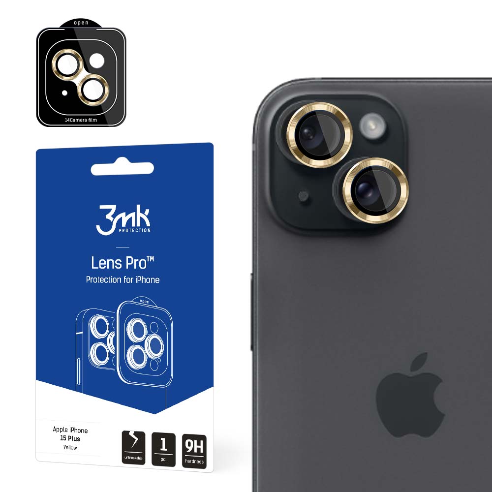 Apple iPhone 15 Plus - 3mk Lens Protection Pro keltainen