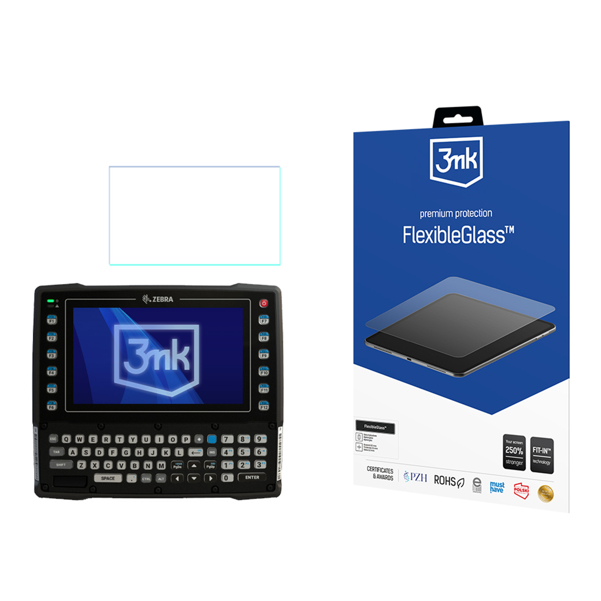 Zebra VC8300 10cali – 3mk FlexibleGlass (enintään 11") tabletin näytönsuoja