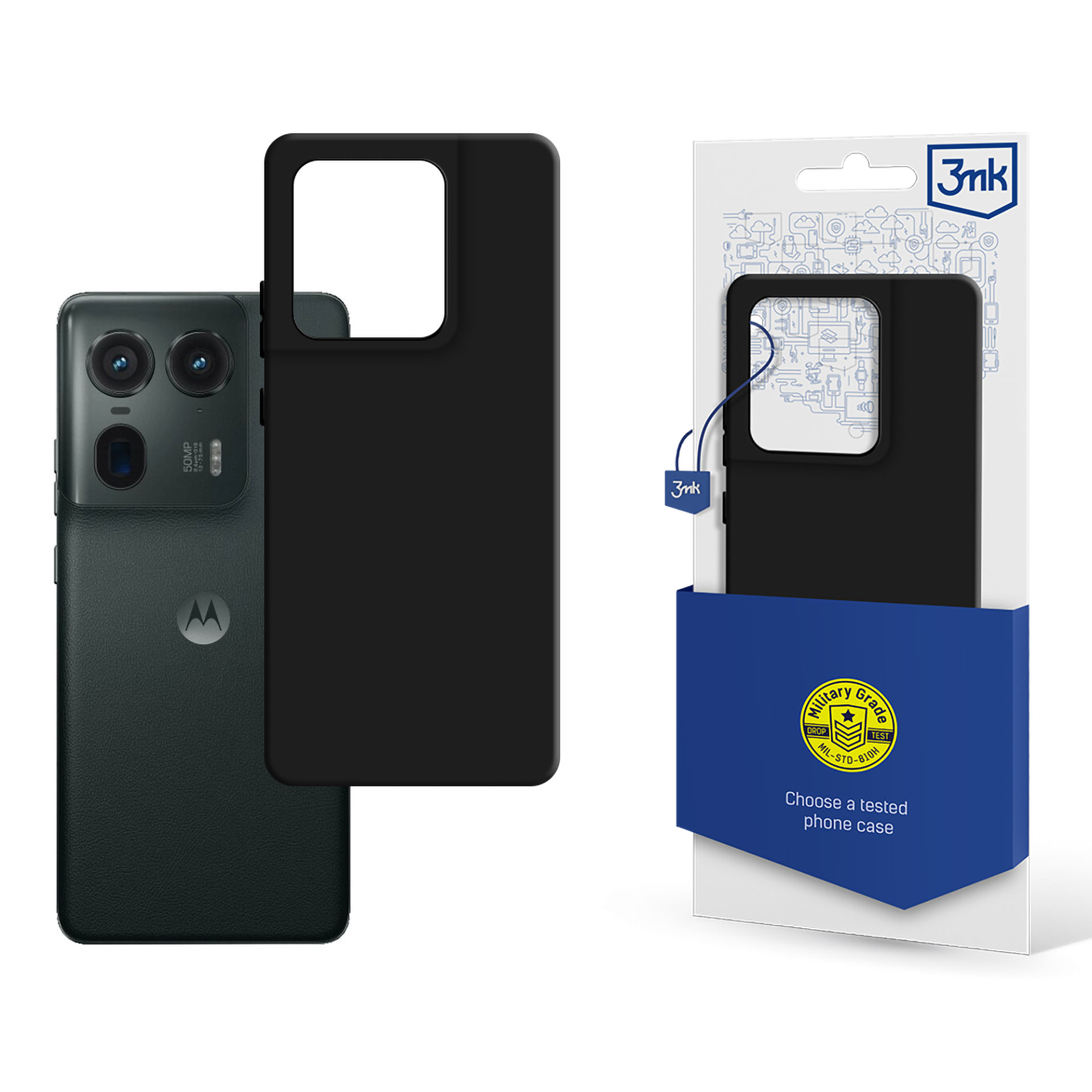 3mk Matt Case Motorola Moto Edge 50 Ultra - musta