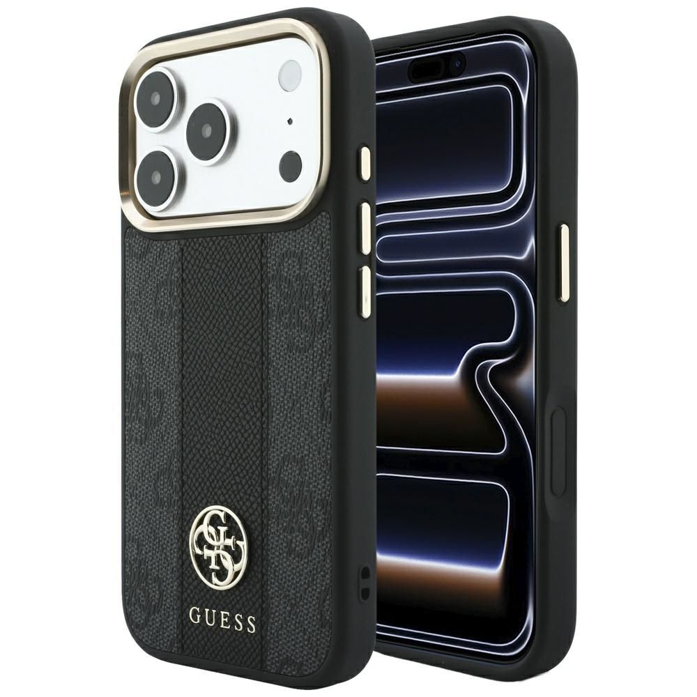 Kotelo mallille IPHONE 18 Pro Max/17 Pro max MagSafe-yhteensopiva (Stripe Round and Classic Logos 4G) (väri: musta)