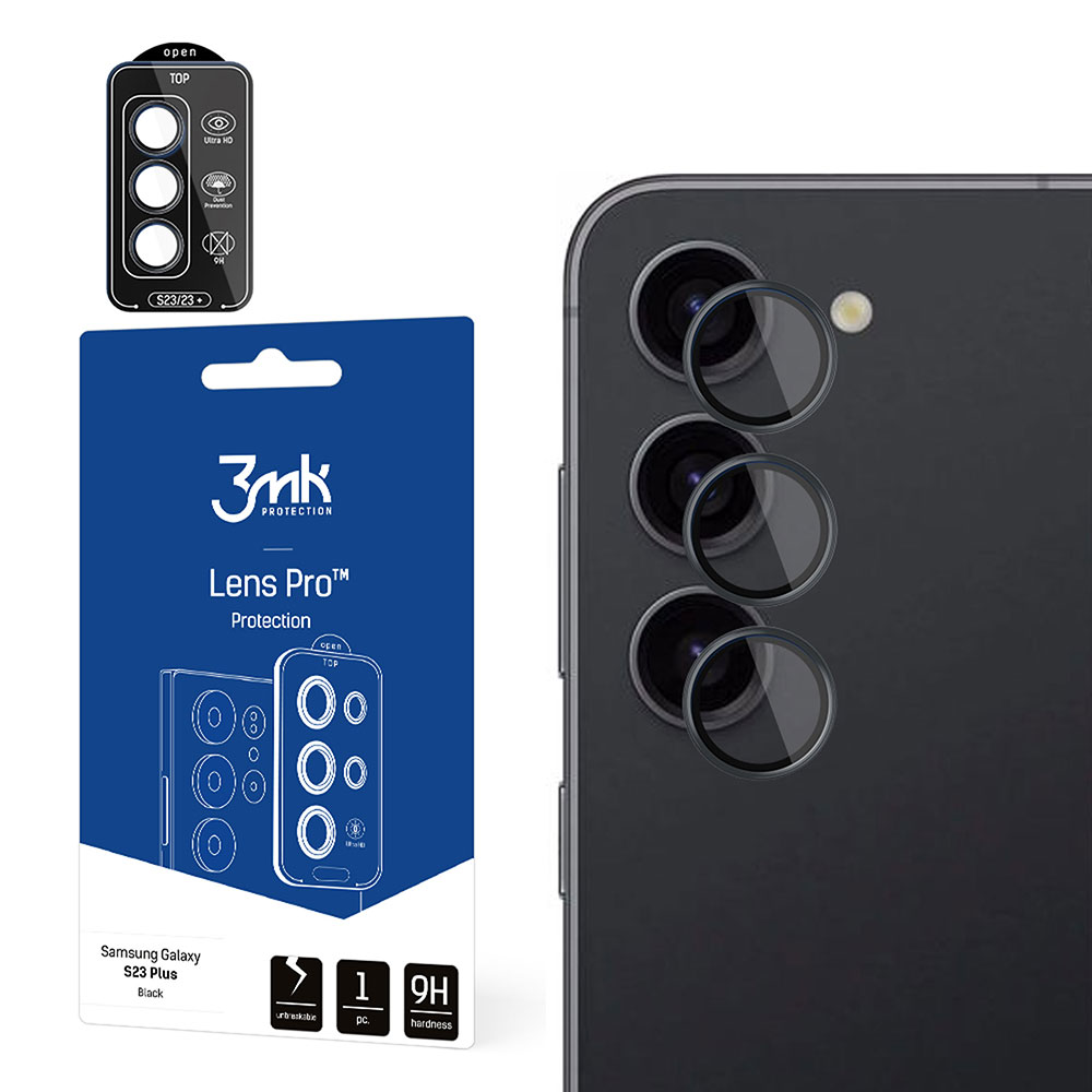 Samsung Galaxy S23 5G:lle - 3mk Lens Protection Pro musta