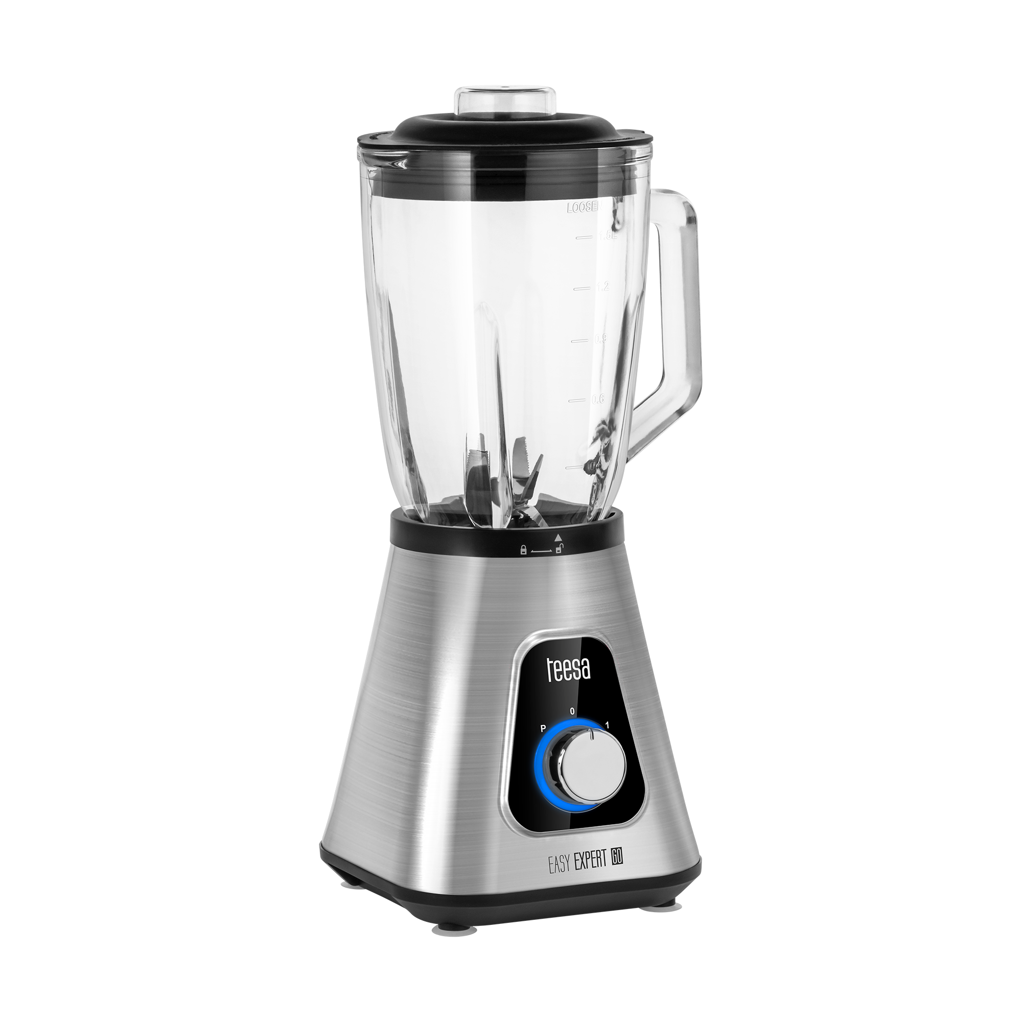 EASY EXPERT GO -tehosekoitin, 1300 W, 1,5 l:n lasikannu ja 600 ml:n matkamuki