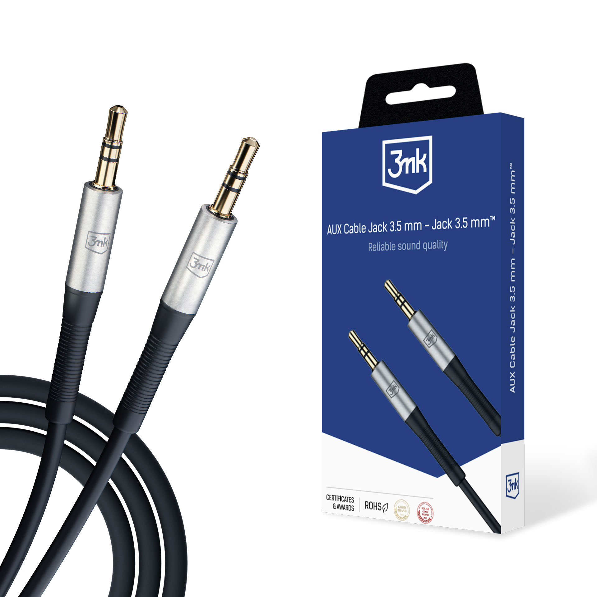 3mk AUX minijack 3,5 mm kaapeli / AUX minijack 3,5 mm