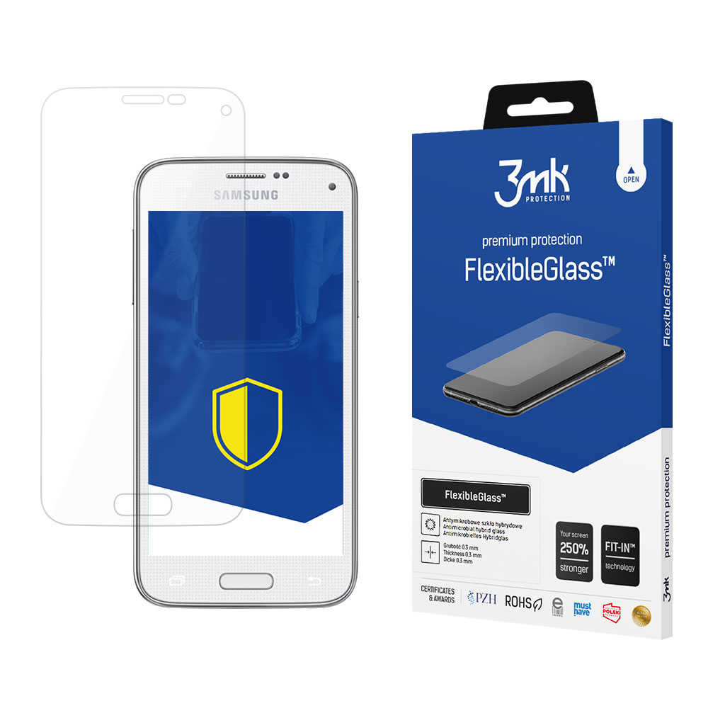 Samsung Galaxy S5 mini – 3mk FlexibleGlass puhelimen näytönsuoja