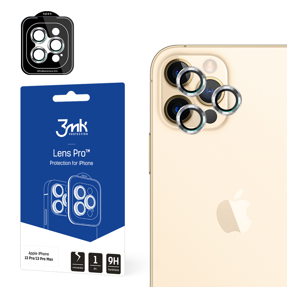 3MK Lens Protection Pro iPhone 12 Pro Max kameran linssin suojaus kiinnityskehyksellä 1 kpl.