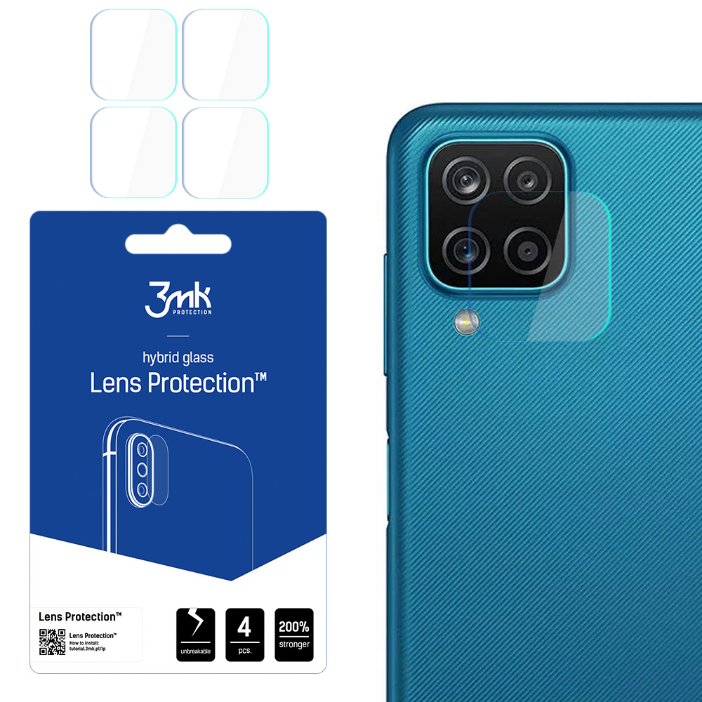 3MK Flexible Glass Lens Hybridilasi Samsung Galaxy M12 kameralle 4 kpl
