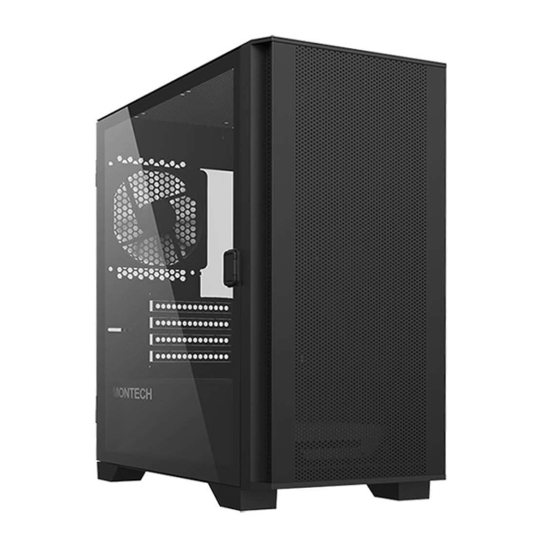 Montech Air 100 Lite AIR100LITE(B) musta Midi Tower -kotelo, MicroATX / Mini-ITX, ilman virtalähdettä