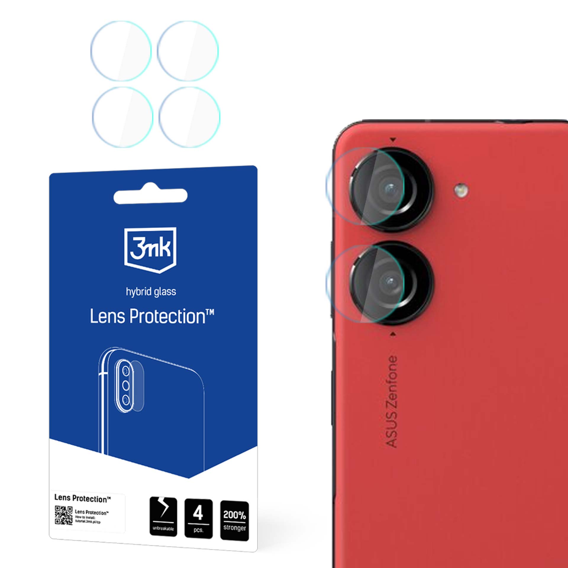 Hybridilasi kameralle 3mk Lens Protection Asus Zenfone 10