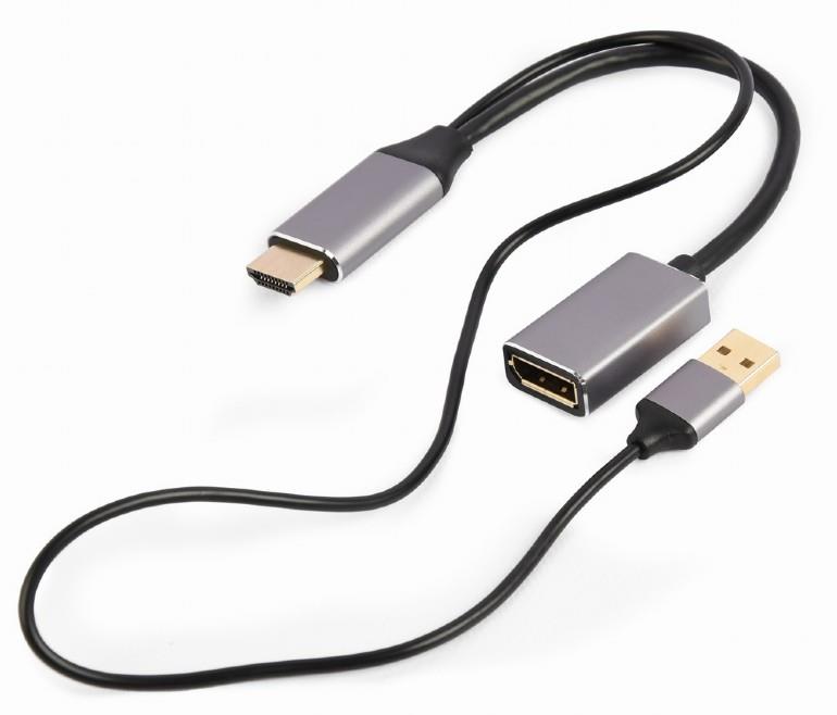 Gembird sovitin (A-HDMIM-DPF-02) – HDMI to DisplayPort, musta