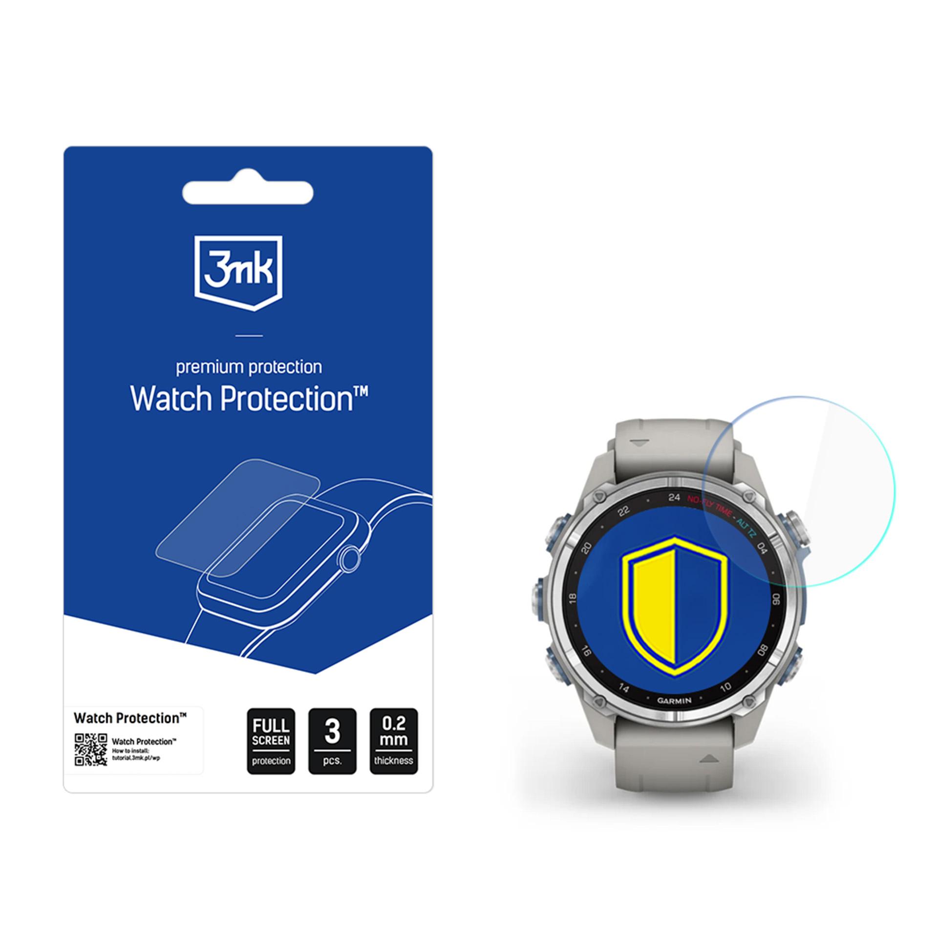 Älykellon suojalasi 3mk Watch Protection FlexibleGlass Garmin Descent Mk3 / Mk3i (43mm)