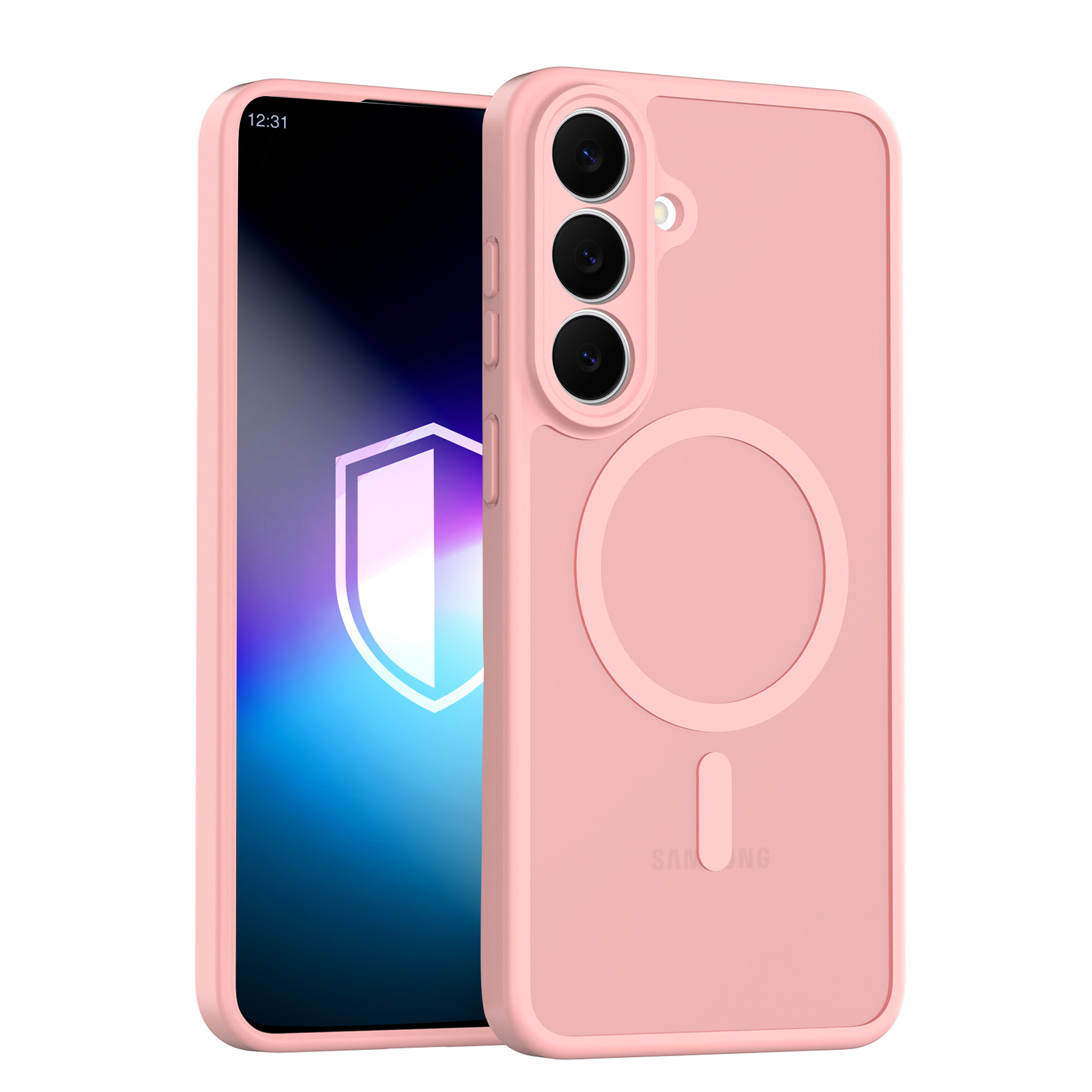 Samsung Galaxy S26 FE – 3mk Misty MagCase vaaleanpunainen puhelimen suojakuori