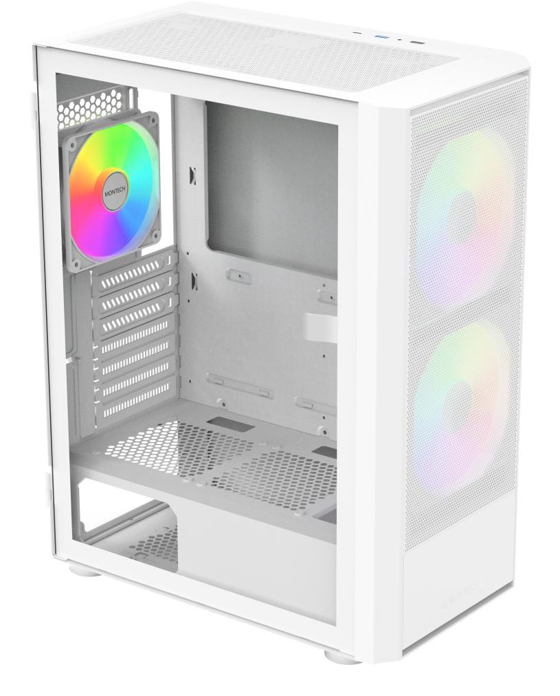Montech X2 Plus X2PLUS(W) valkoinen Midi Tower -PC-kotelo, ATX / MicroATX / Mini-ITX