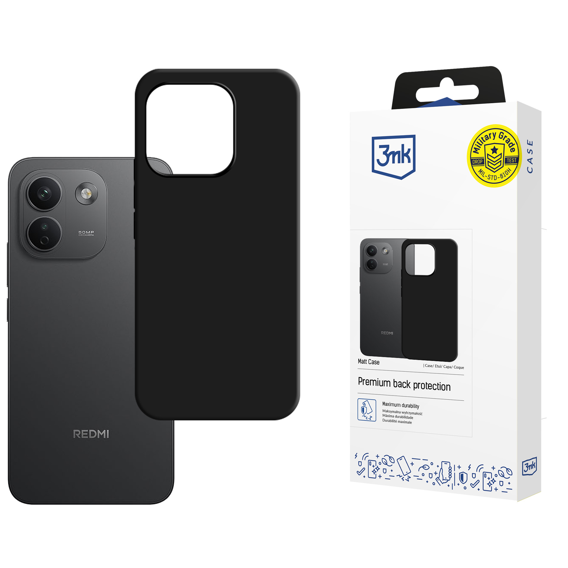 Redmi Note 17 Pro Max 5G / Note 17 Pro+ 5G – 3mk mattapintainen suojakuori