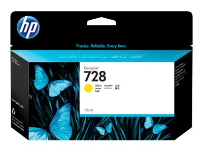 Alkuperäinen HP 728 DesignJet -mustekasetti (F9J65A), keltainen, 130 ml